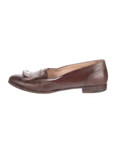 Pre-owned Ralph Lauren Leather Loafers In Brown