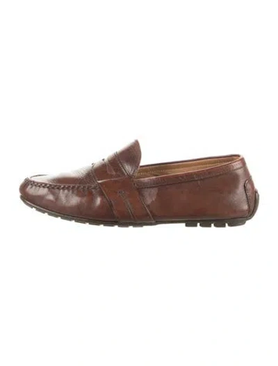 Pre-owned Ralph Lauren Leather Loafers In Brown