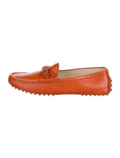 Pre-owned Ralph Lauren Leather Loafers In Orange