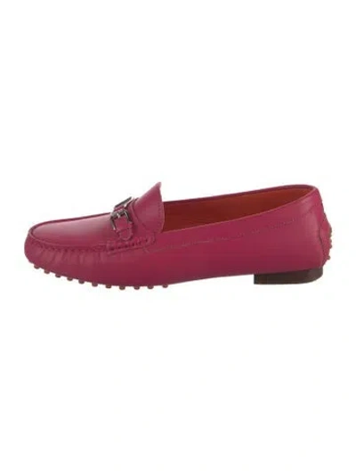 Pre-owned Ralph Lauren Leather Loafers In Pink