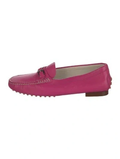 Pre-owned Ralph Lauren Leather Loafers In Pink