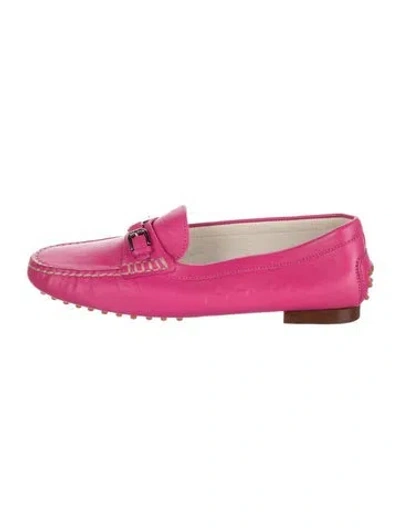 Pre-owned Ralph Lauren Leather Loafers In Pink