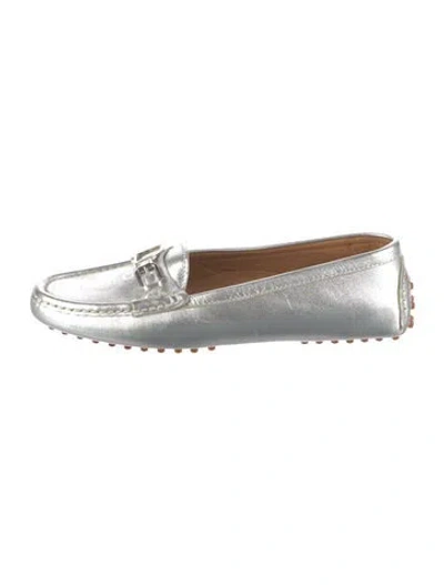 Pre-owned Ralph Lauren Leather Loafers In Silver