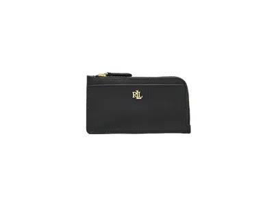 Ralph Lauren Leather L-zip Card Case Wallet Handbags Black: One Size