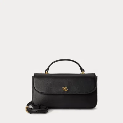 Ralph Lauren Leather Marcy Crossbody Wallet In Black
