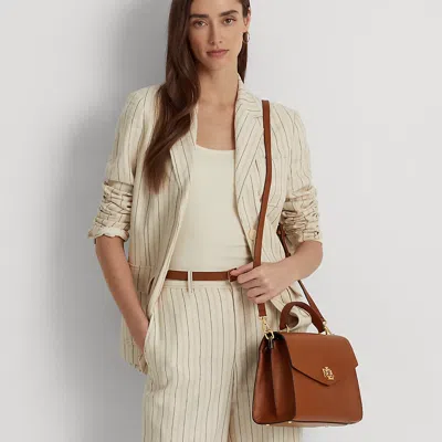 Ralph Lauren Leather Medium Farrah Satchel In Lauren Tan