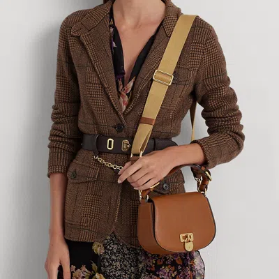 Ralph Lauren Leather Medium Tanner Crossbody Bag In Lauren Tan
