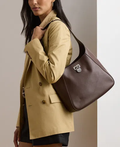 Ralph Lauren Leather Medium Tanner Shoulder Bag In Brown