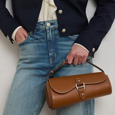 Ralph Lauren Leather Medium Tasha East-west Bag In Brown