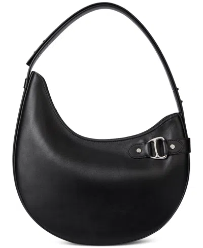 Ralph Lauren Leather Medium Tasha Shoulder Bag In Black