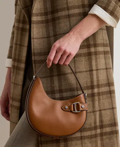 Ralph Lauren Leather Mini Tasha Crossbody Bag In Brown