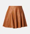 Ralph Lauren Leather Miniskirt In Brown