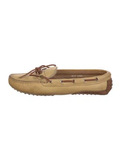Pre-owned Ralph Lauren Leather Moccasins In Neutral