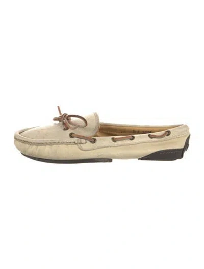 Pre-owned Ralph Lauren Leather Mules In Neutral