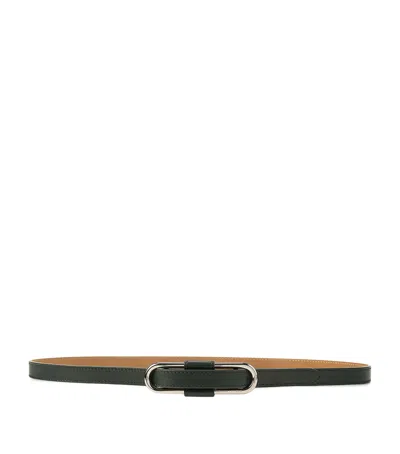 Ralph Lauren Leather Oval-buckle Belt In Green