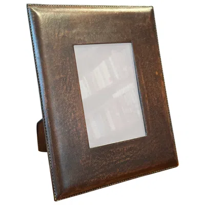 Pre-owned Ralph Lauren Leather Picture Frame In The Style Of  In Brown