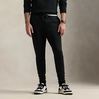 Polo Ralph Lauren Leather-pony Double-knit Jogger Pant In Polo Black