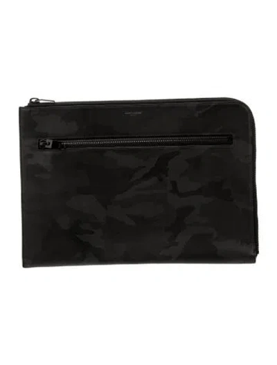 Pre-owned Ralph Lauren Leather Portfolio In Black