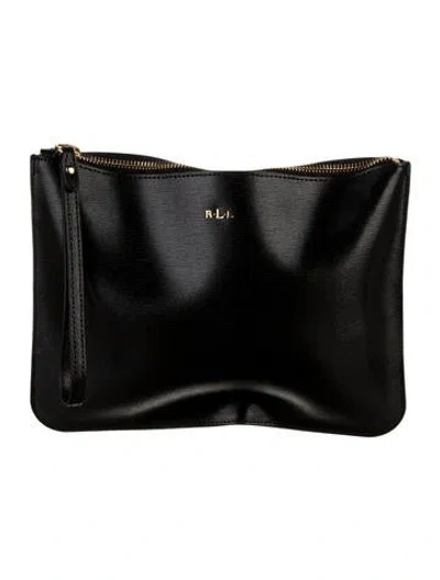 Pre-owned Ralph Lauren Leather Portfolio Large In Black