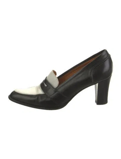 Pre-owned Ralph Lauren Leather Pumps In Black/green