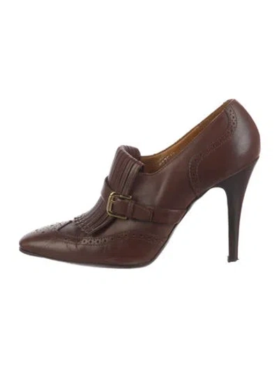 Pre-owned Ralph Lauren Leather Pumps In Brown