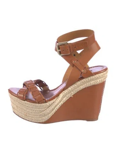 Pre-owned Ralph Lauren Leather Pumps In Brown