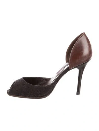 Pre-owned Ralph Lauren Leather Pumps In Grey