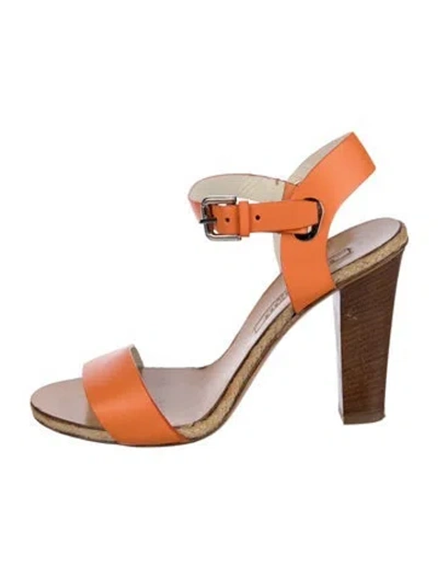 Pre-owned Ralph Lauren Leather Pumps In Orange