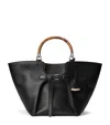 Ralph Lauren The Ralph Calfskin Large Tote In Black