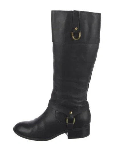 Pre-owned Ralph Lauren Leather Riding Boots In Black