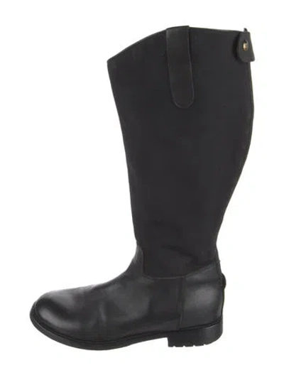 Pre-owned Ralph Lauren Leather Riding Boots In Black