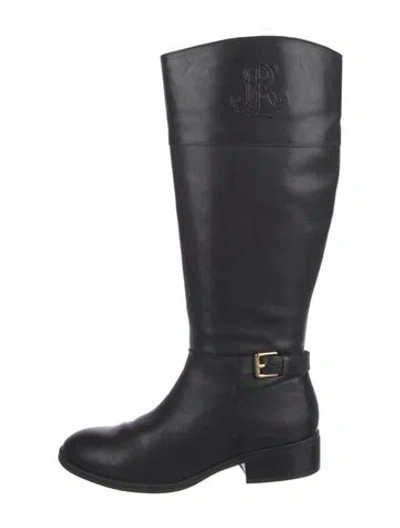 Pre-owned Ralph Lauren Leather Riding Boots In Black