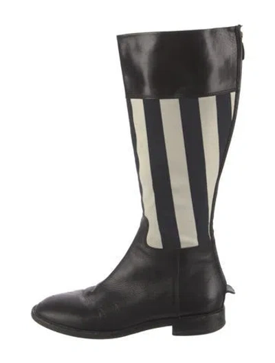 Pre-owned Ralph Lauren Leather Riding Boots In Black