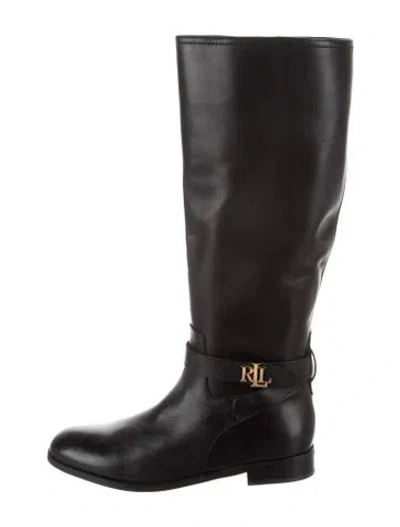 Pre-owned Ralph Lauren Leather Riding Boots In Black