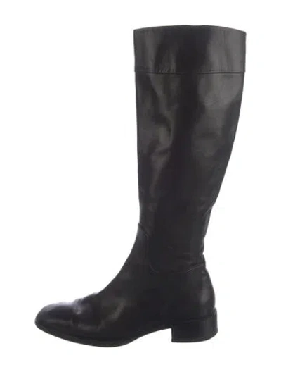 Pre-owned Ralph Lauren Leather Riding Boots In Black