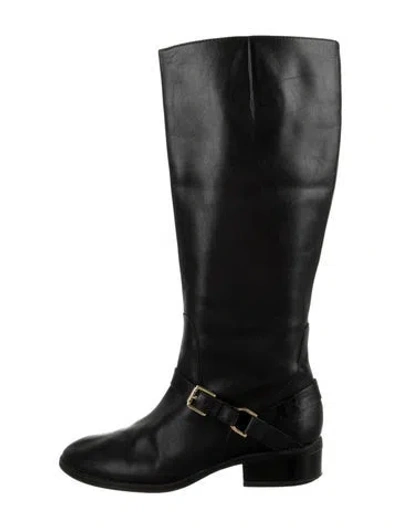 Pre-owned Ralph Lauren Leather Riding Boots In Black