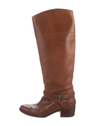 Pre-owned Ralph Lauren Leather Riding Boots In Brown