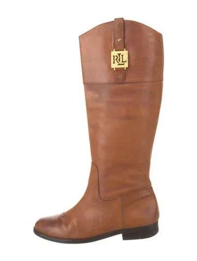Pre-owned Ralph Lauren Leather Riding Boots In Brown