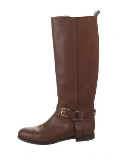 Pre-owned Ralph Lauren Leather Riding Boots In Brown