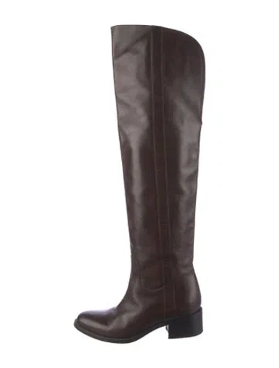 Pre-owned Ralph Lauren Leather Riding Boots In Brown