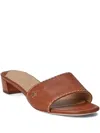 Ralph Lauren Fay Tumbled Leather Sandal In Brown