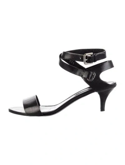 Pre-owned Ralph Lauren Leather Sandals In Black