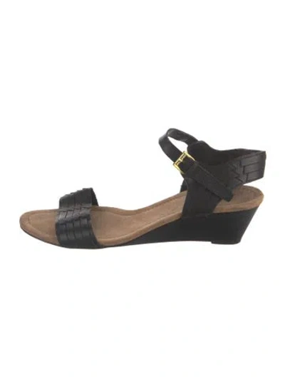 Pre-owned Ralph Lauren Leather Sandals In Black