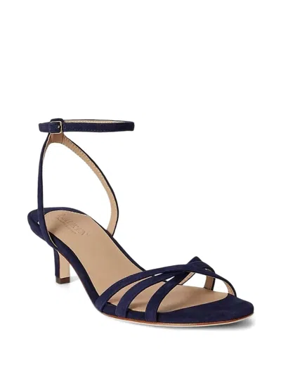 Ralph Lauren Kendyl Kitten-heel Suede Sandal In Refined Navy In Blue