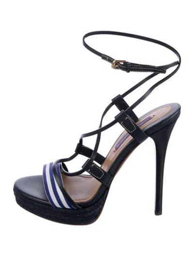 Pre-owned Ralph Lauren Leather Sandals In Blue