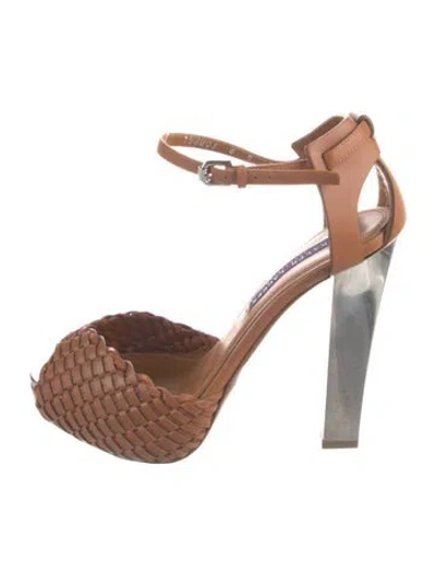 Pre-owned Ralph Lauren Leather Sandals In Brown