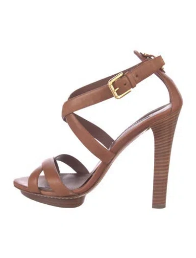 Pre-owned Ralph Lauren Leather Sandals In Brown