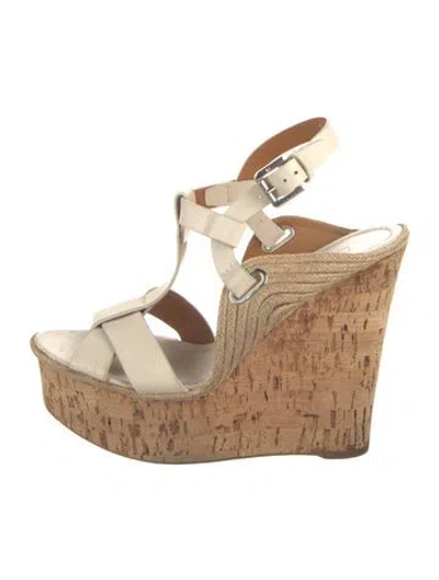 Pre-owned Ralph Lauren Leather Sandals In Neutral