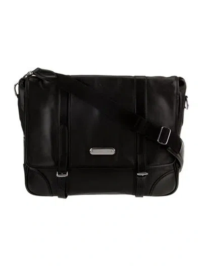 Pre-owned Ralph Lauren Leather Shoulder Bag In Black