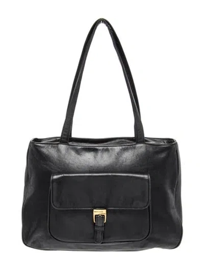 Pre-owned Ralph Lauren Leather Shoulder Bag In Black